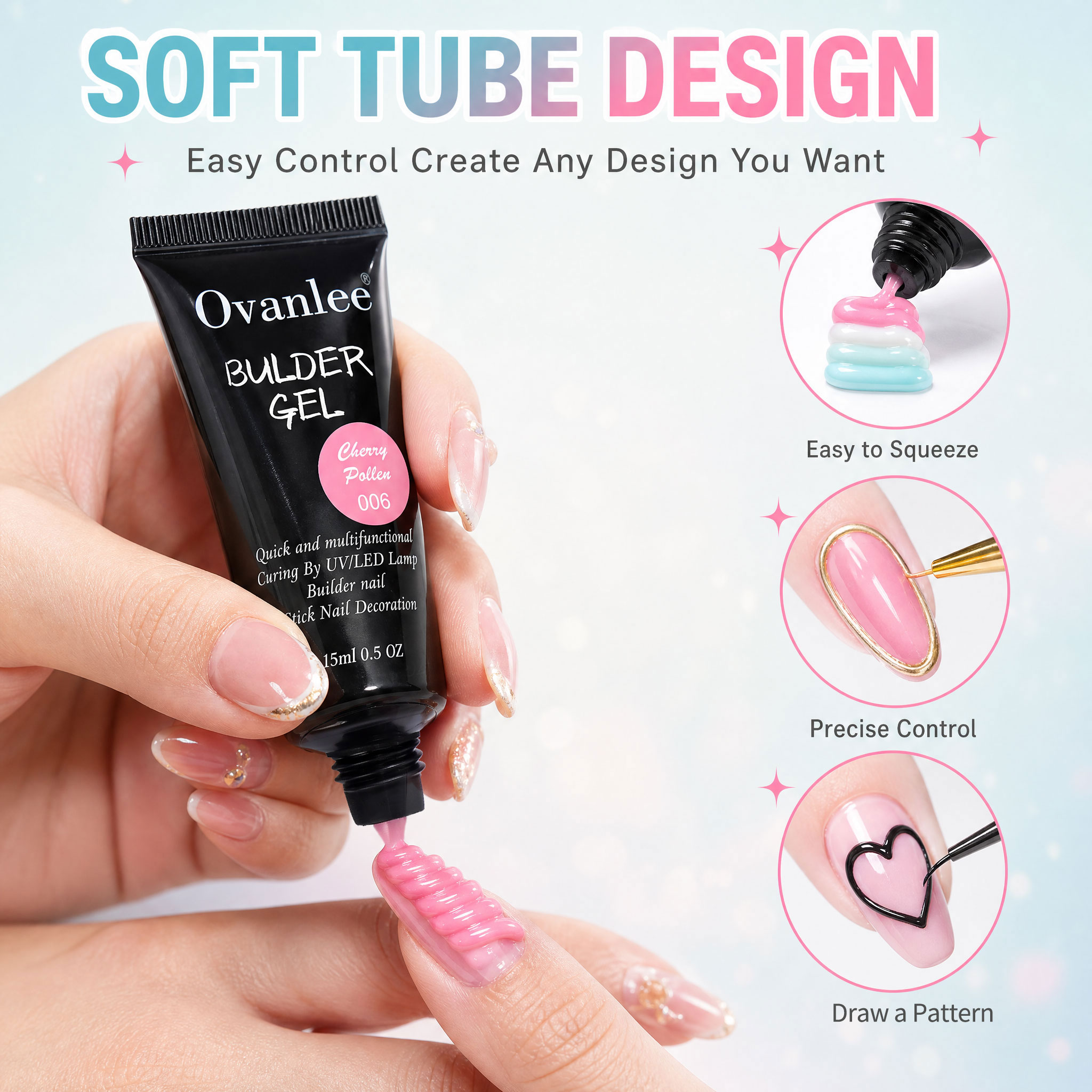 Ovanlee 12-Color 3-in-1 Builde - Nail Art Ombre ulasan dan harga