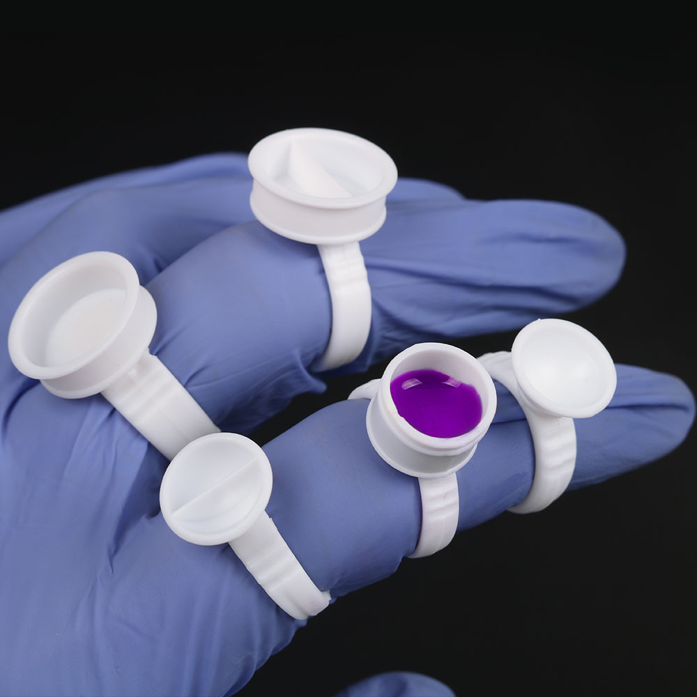 100PCS Tattoo Rings Cups Dispo - Nail Art Ombre ulasan dan harga