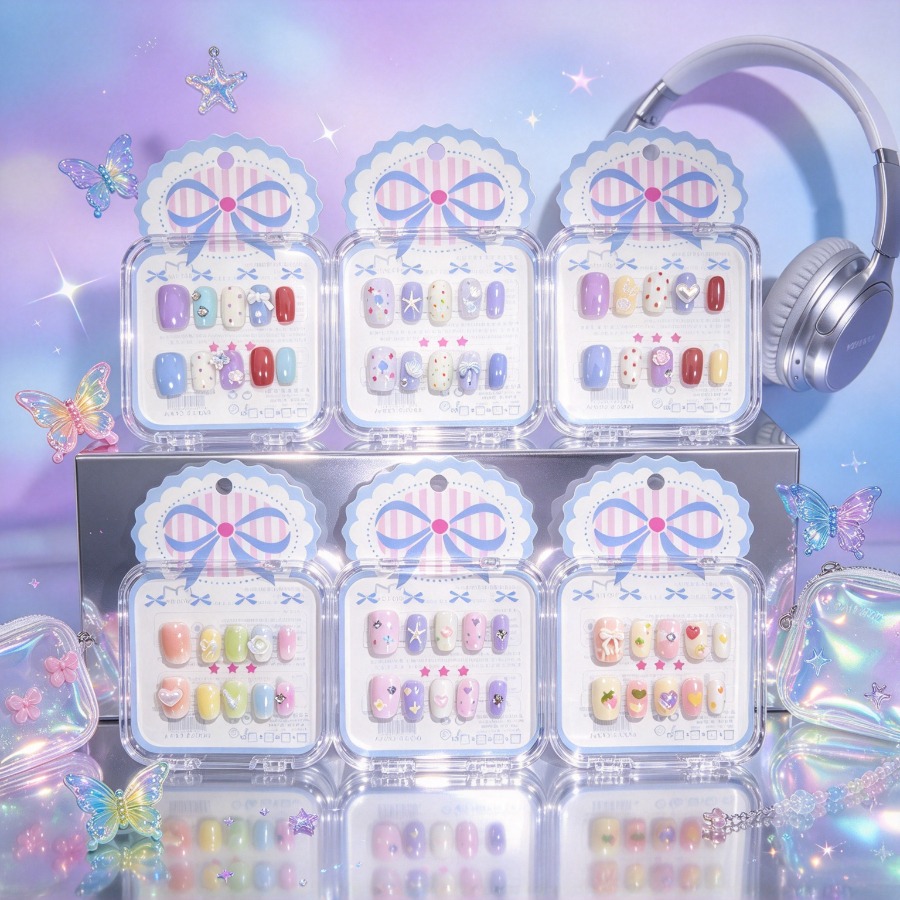 Ocean Dopamine Press-On Nails, - Nail Art Ombre ulasan dan harga