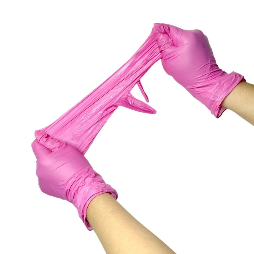 50PCS Deep Pink Nitrile Gloves - Nail Art Pink ulasan dan harga