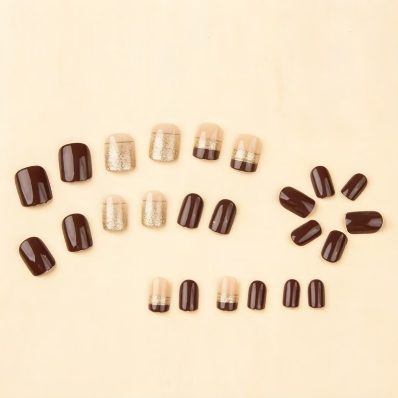 Short Square fake nails for wo - Nail Art Press On ulasan dan harga