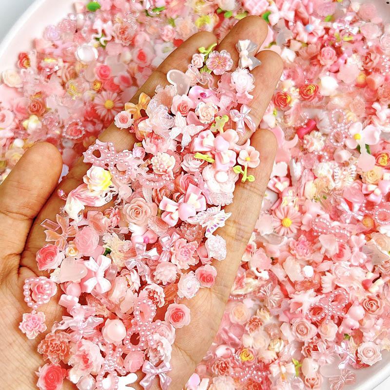 Random Mixed Sweet Pink Bow Na - Nail Art Valentines Day ulasan dan harga